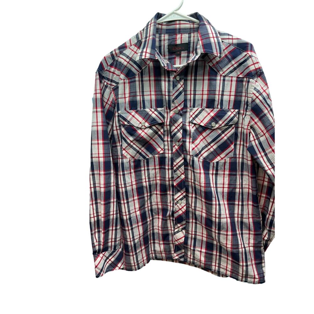 Women’s Medium Studio 10 Checked Plaid Western Wear Long Sleeve